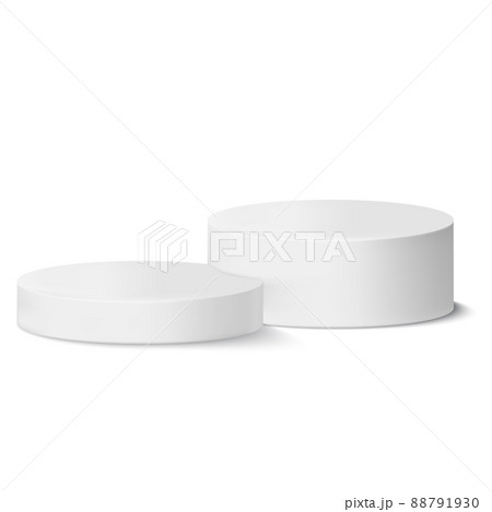 White circle blank product podium scene isolated on white background. Vector 88791930