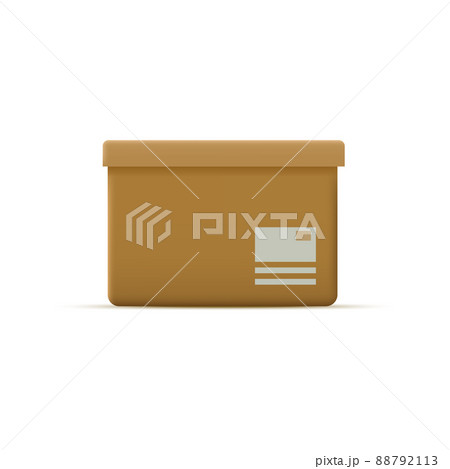 3d cardboard mail post box. Vector 3d cardboard mail post box. Vector 88792113