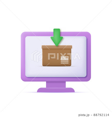 Incoming mail box on PC. Vector 88792114