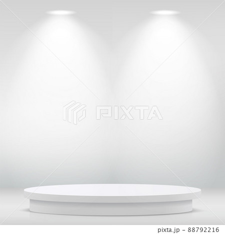 Abstract background with white color podium for presentation with spotlights. Vector Abstract background with white color podium for presentation with spotlights. Vector 88792216