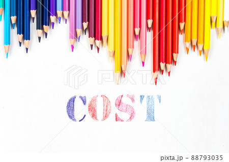 Multi-colored wooden sticks Wooden colouring pencils and cost on white background Multi-colored wooden sticks Wooden colouring pencils and cost on white background 88793035
