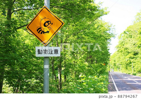 北海道の道路標識＜動物注意＞ 88794267