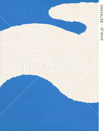 波と雲の和風背景 波と雲の和風背景 88795960
