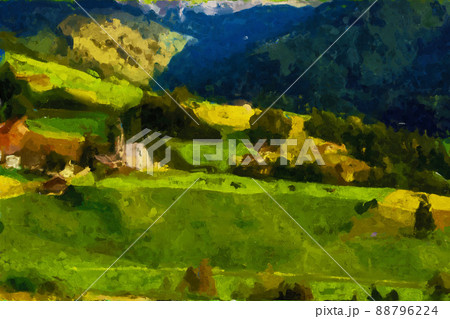 Abstract oil painting holiday landscape illustration 88796224