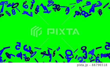 Blue numbers on green chroma key background. Blue numbers on green chroma key background. 88796518
