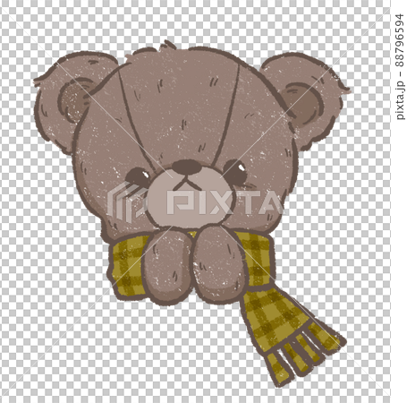 泰迪熊裹在黃色格子消聲器裡 泰迪熊裹在黃色格子消聲器裡 88796594