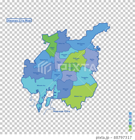 Nagoya City Administrative District / Nagoya City Map I tried to color-code by color on a rainy day (English version) 88797317