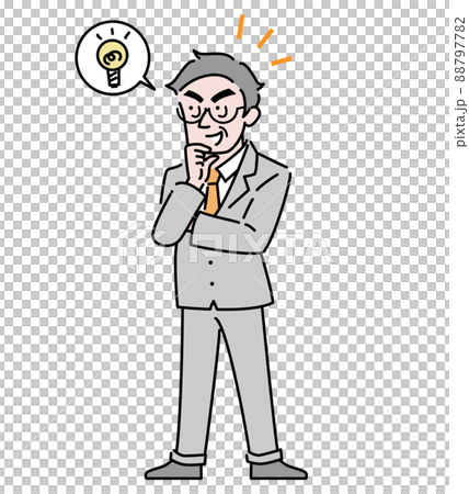 擔任管理職務的男性插圖素材注意到的想法 擔任管理職務的男性插圖素材注意到的想法 88797782