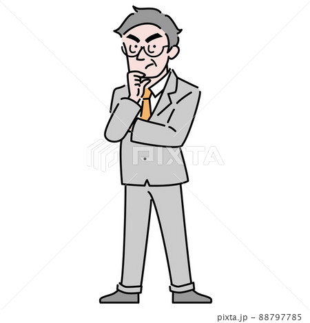 管理職の男性 イラスト素材 考えている 管理職の男性 イラスト素材 考えている 88797785