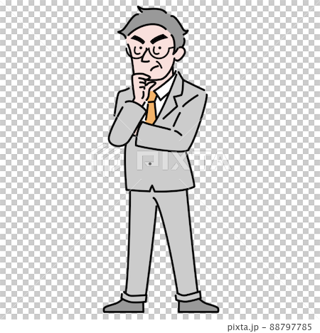 管理職の男性 イラスト素材 考えている 管理職の男性 イラスト素材 考えている 88797785