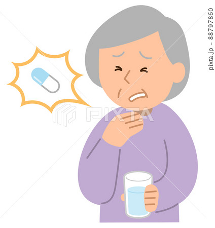薬を飲む2・シニア女性② 88797860