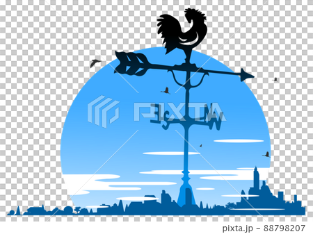 城市景觀的背景插圖與風向標 02 城市景觀的背景插圖與風向標 02 88798207