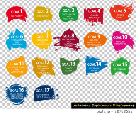 SDGs17 Goal Abstract Icon Set 88798582