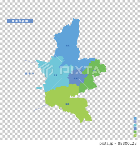 Kumamoto City Administrative District / Kumamoto City Map I tried to color-code by color on a rainy day Kumamoto City Administrative District / Kumamoto City Map I tried to color-code by color on a rainy day 88800128