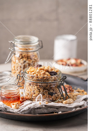 Delicious homemade granola Delicious homemade granola 88801281