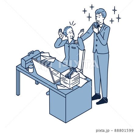 経理や事務作業に困る町工場の男性経営者（事業者） 88801599