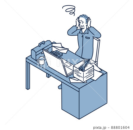 経理や事務作業に困る町工場の男性経営者（事業者） 88801604