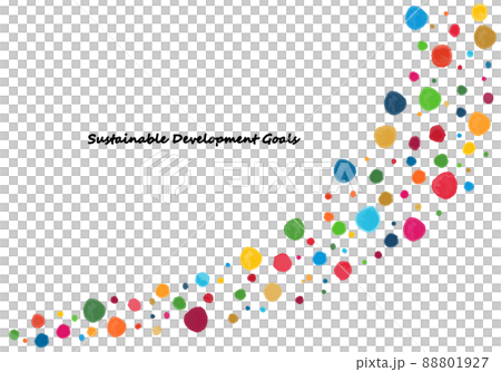 SDGs watercolor hand drawn cute dot line illustration SDGs watercolor hand drawn cute dot line illustration 88801927