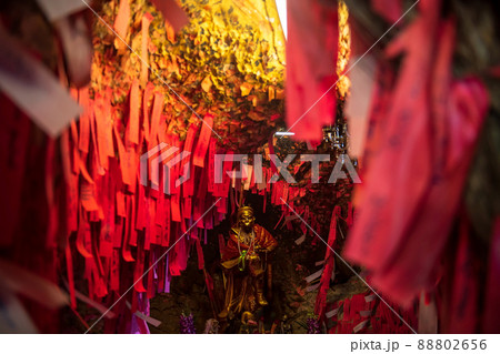Gold monkey god statue at Chao Pho Khao Yai Shrine, Koh Srichang 88802656