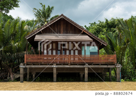 Riverside modern Thai house at Bang Pakong river, Chachoengsao 88802674