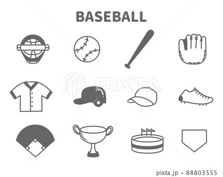 シンプルな野球のアイコンのイラスト素材 シンプルな野球のアイコンのイラスト素材