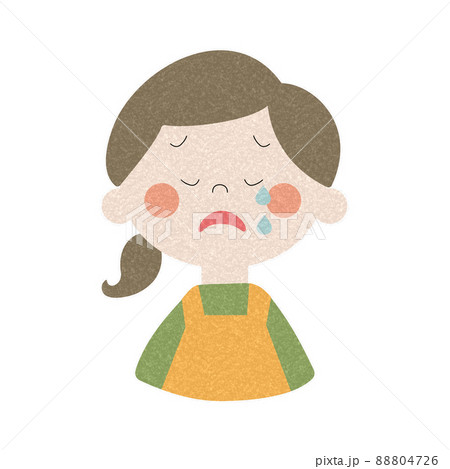 女性の顔アイコン イラスト素材 泣き顔のイラスト素材