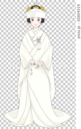 白無垢に角隠しの花嫁 88804919