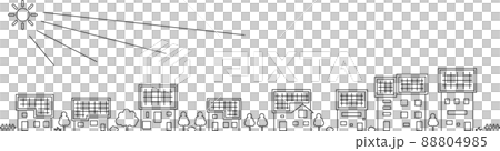 ソーラーパネルの街並みのイラスト・ベクターパーツ素材 88804985