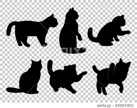 6-piece set of cat silhouettes 88805802