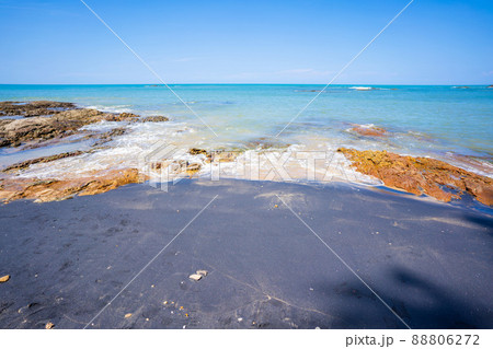 black sand beach on Nang Thong Beach in Khaolak 88806272