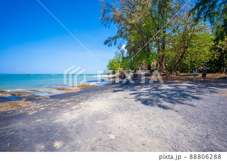 black sand beach on Nang Thong Beach in Khaolak black sand beach on Nang Thong Beach in Khaolak 88806288