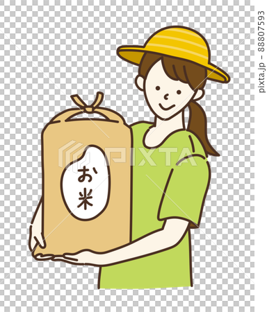 農業女孩農業農民稻農女性插圖 農業女孩農業農民稻農女性插圖 88807593