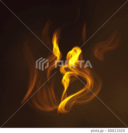 Fire flame element vector in black backgroundのイラスト素材 [88811020] - PIXTA