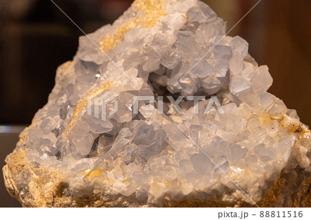 Celestine - mineral close-up. Background, texture of a large mineral 88811516