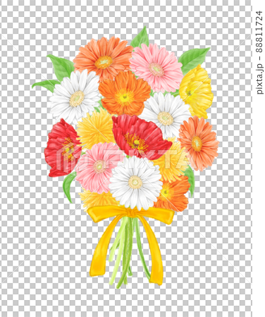 春天的花朵（非洲菊、罌粟、蒲公英）花束 88811724