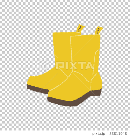 Illustration of yellow rain boots (without main line) 88811948