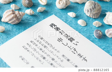 残暑お見舞い ハガキ 立秋 夏 貝殻 残暑お見舞い ハガキ 立秋 夏 貝殻 88812165
