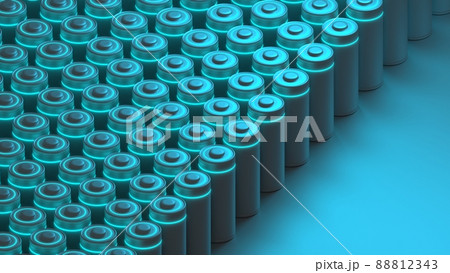 Lithium Battery concept - electrical power supply of rechargeable source - 3D illustration Lithium Battery concept - electrical power supply of rechargeable source - 3D illustration 88812343