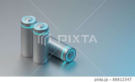 Lithium Battery concept - electrical power supply of rechargeable source - 3D illustration Lithium Battery concept - electrical power supply of rechargeable source - 3D illustration 88812347