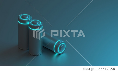 Lithium Battery concept - electrical power supply of rechargeable source - 3D illustration Lithium Battery concept - electrical power supply of rechargeable source - 3D illustration 88812350