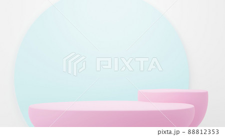 Pink podium with copy space 3D render 88812353