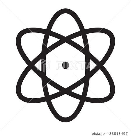 Atom icon in outline style on white background. 88813497