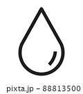 Water or oil drop icon in outline style on white background. 88813500