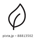 Ecology concept and leaf icon in outline style on white background. 88813502
