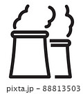 Energy nuclear power plants icon in outline style on white background. 88813503
