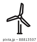 Wind farm for the production of electricity icon in outline style on white background. 88813507
