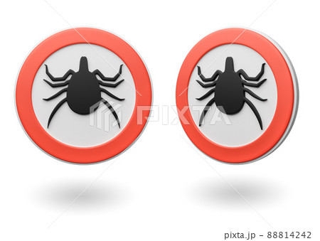 Ticks attention circular sign Ticks attention circular sign 88814242