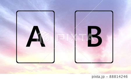 AとBのカード_スピリチュアルな空背景 AとBのカード_スピリチュアルな空背景 88814246
