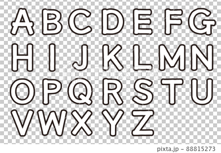 流行字符 白色字符 黑邊 ABC 88815273