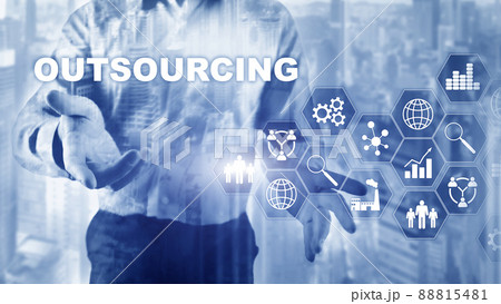 Outsourcing Human Resources. Global Business Industry Concept. Freelance Outsource International Partnership 88815481